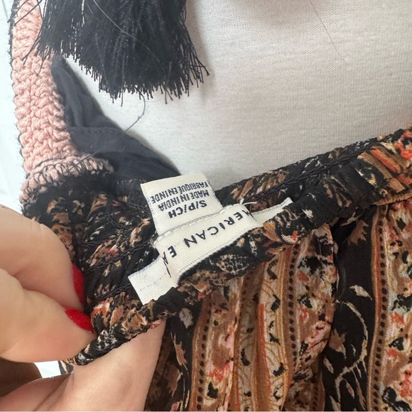 American eagle Boho Knit Halter Top S festival artsy - Picture 5 of 5